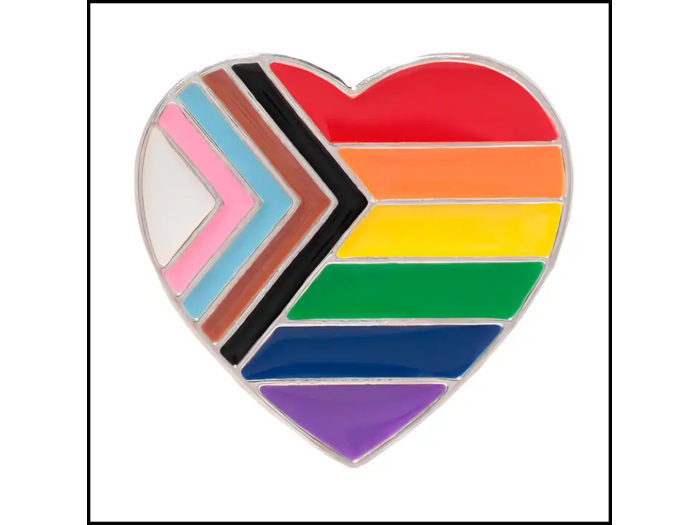 Heart Progress Pride Flag Pin Heart Progress Pride Flag Pin
