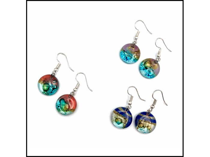 Circle Glass Earrings