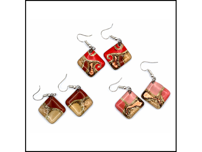 Diamond Glass Earrings