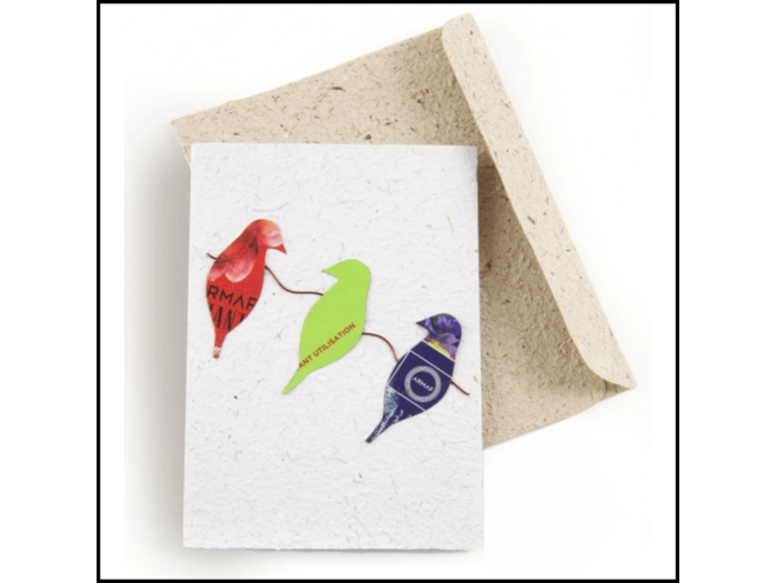 Metal Wire Birds Card
