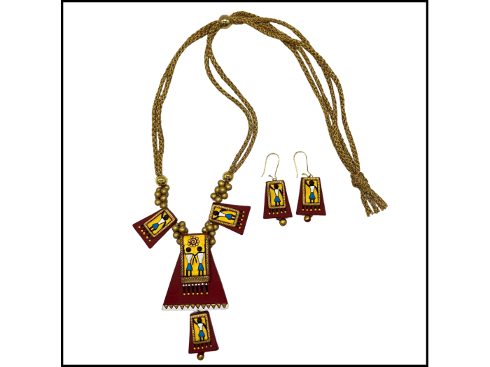 Egyptian Clay Necklace & Earring Set