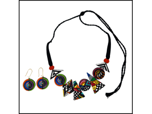 Geometric Clay Necklace & Earring Set
