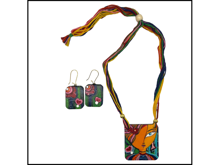 Heart Clay Necklace & Earring Set