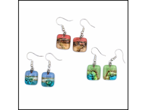 Square Glass Earrings