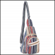 Blue Multi Striped Crossbody Sling Bag