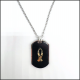 18K Gold AIDS Ribbon Dog Tag Necklace