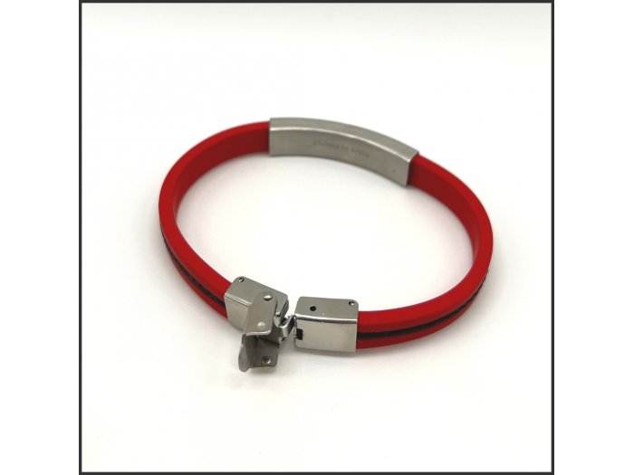 AIDS Ribbon Black & Red Cable Bracelet