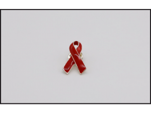 Large Red Ribbon Pin