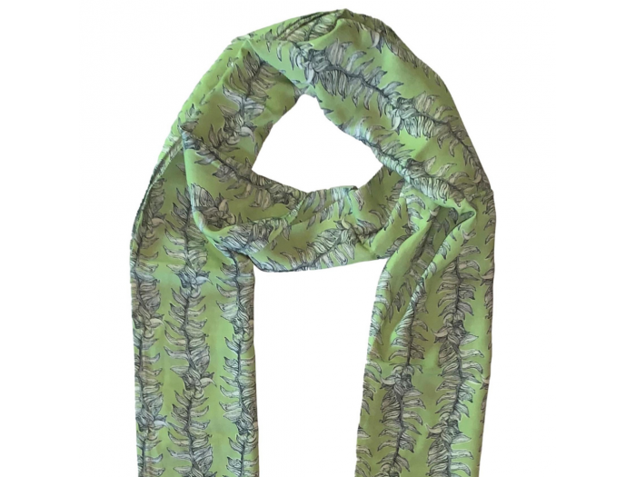 Green Vine Tassel Scarf