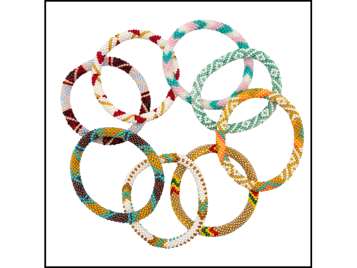 Beaded Roll On Bracelet