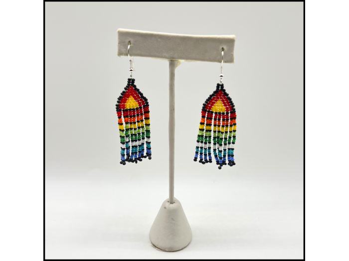 Short Rainbow Tassel Earrings