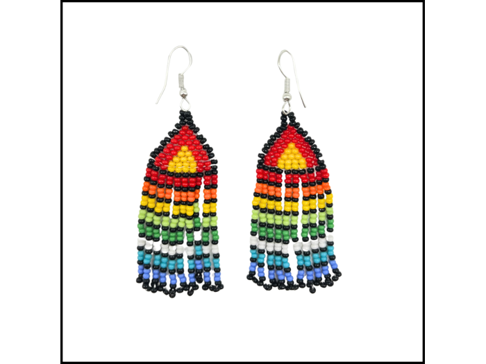 Short Rainbow Tassel Earrings