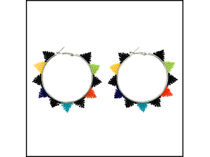 Colorful Triangle Hoop Earrings