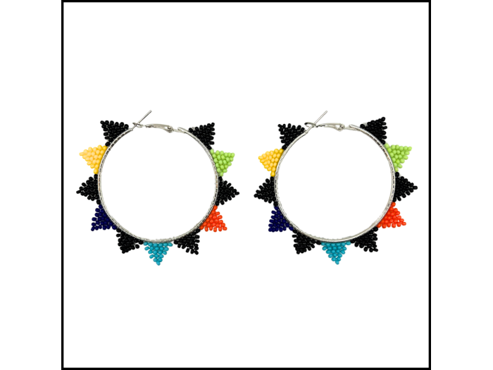 Colorful Triangle Hoop Earrings