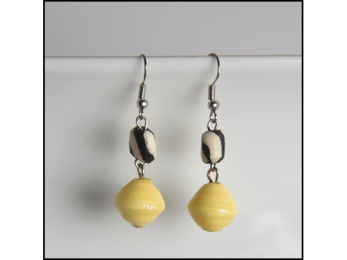 Batik Bone & Paper Earrings