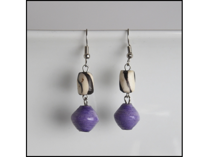 Batik Bone & Paper Earrings