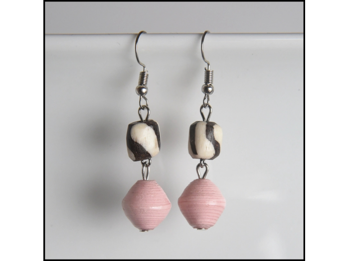 Batik Bone & Paper Earrings