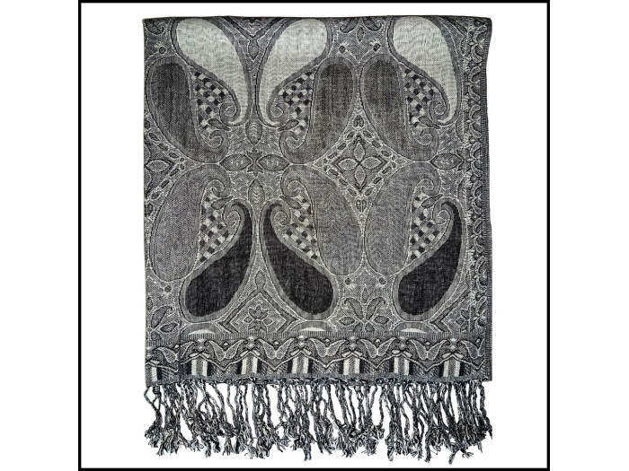Black & White Paisley Scarf