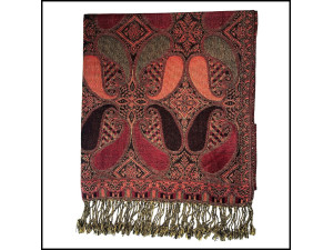 Dark Red Paisley Scarf