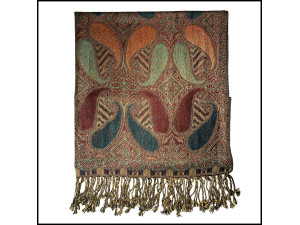 Dark Neutral Paisley Scarf
