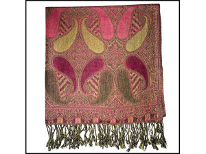 Fuchsia Jewel Tone Paisley Scarf 