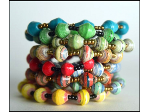 Recycled Paper Bead Bracelets