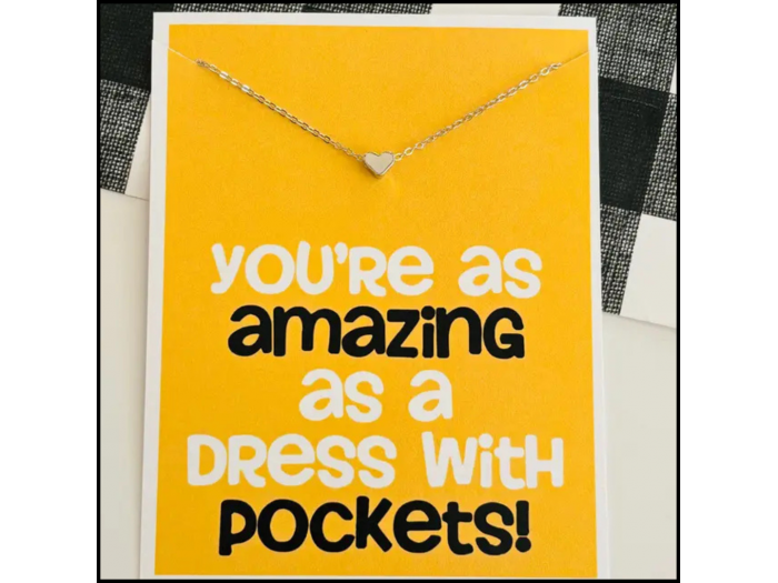 Sentimental Necklace Card - Dress With Pockets