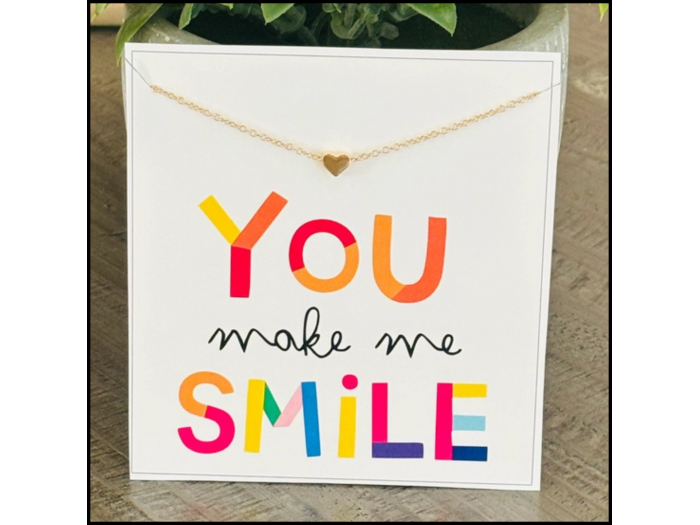 Sentimental Necklace Card - You Make Me Smile