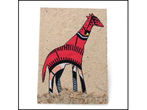 Kitenge Cloth Giraffe Card