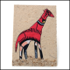 Kitenge Cloth Giraffe Card