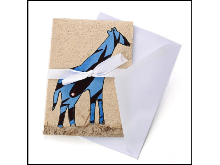 Kitenge Cloth Giraffe Card