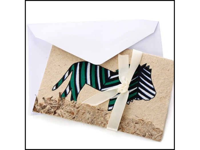 Kitenge Cloth Lion Card