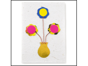 Metal Wire Flower Vase Card