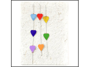 Metal Wire Heart Strings Card