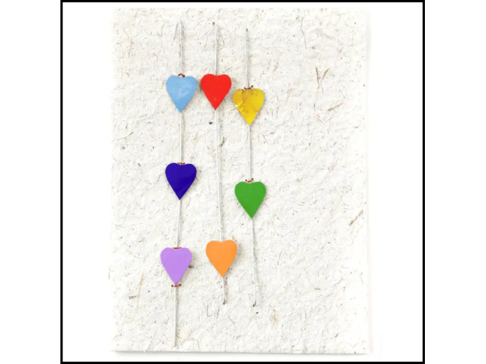 Metal Wire Heart Strings Card