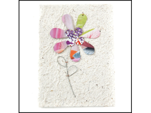 Metal Wire Flower Card