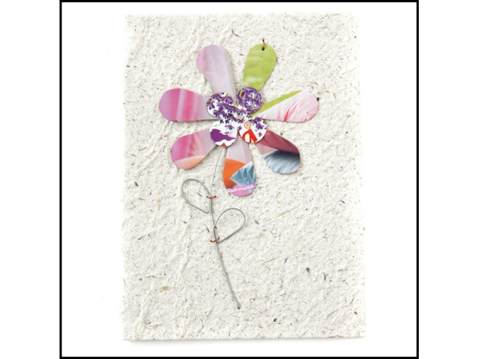 Metal Wire Flower Card