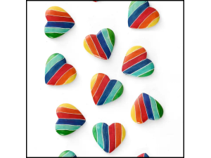 Kenyan Rainbow Heart Soapstone