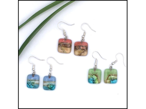 Square Glass Earrings