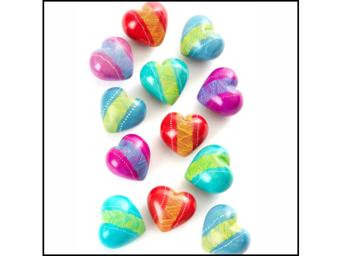 Kenyan Geo Heart Soapstone