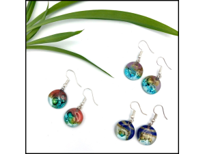 Circle Glass Earrings