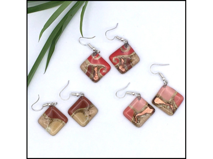 Diamond Glass Earrings