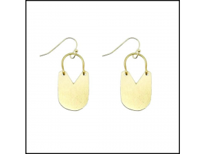 Hinged Padlock Earrings - Gold