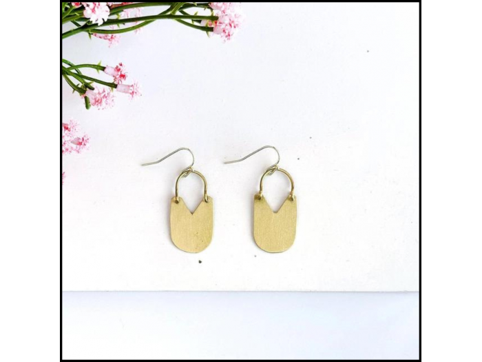 Hinged Padlock Earrings - Gold