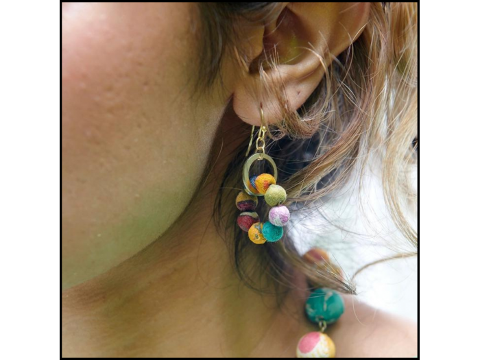 Kantha Orbital Earrings